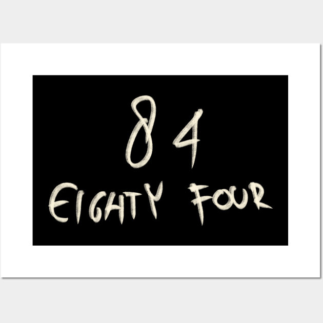 Hand Drawn Letter Number 84 Eighty Four Wall Art by Saestu Mbathi